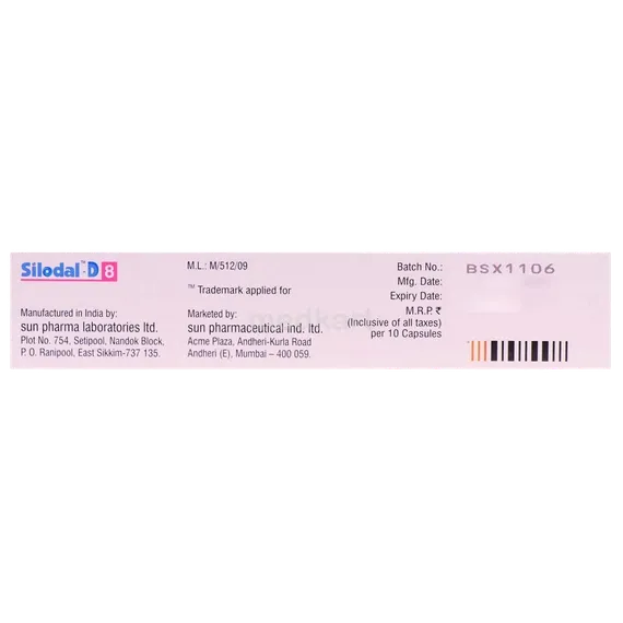 silodal d 8mg capsule 10's